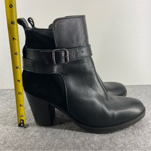 Lavorazione Artigiana Italy Super Soft Black Leather Suede Wrap Ankle BootsSize7 - Picture 5 of 13